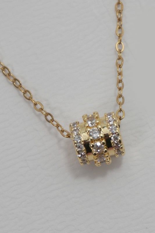 A Little Extra Pave Barrel Necklace-Cute-Trendy-Shop-Womens-Boutique-Clothing-Store