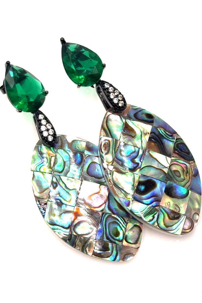 Style the Abalone Green Cubic Zirconia Earring exclusively at Born To Glam