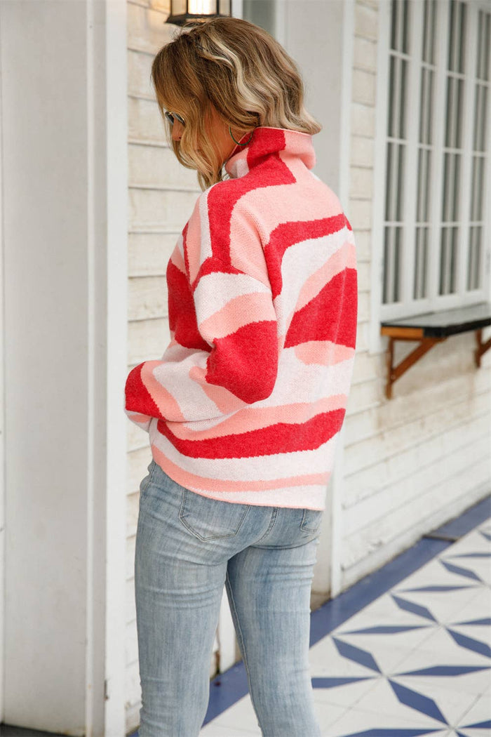 Abstract Knit Sweater Pink - Intimate Whispers