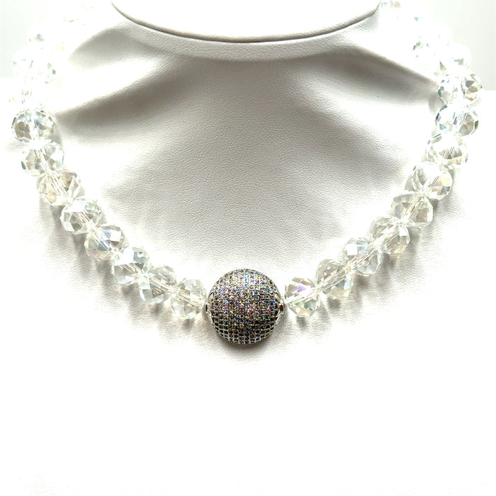 Adjustable Crystal Pave Short Necklace - Born To Glam