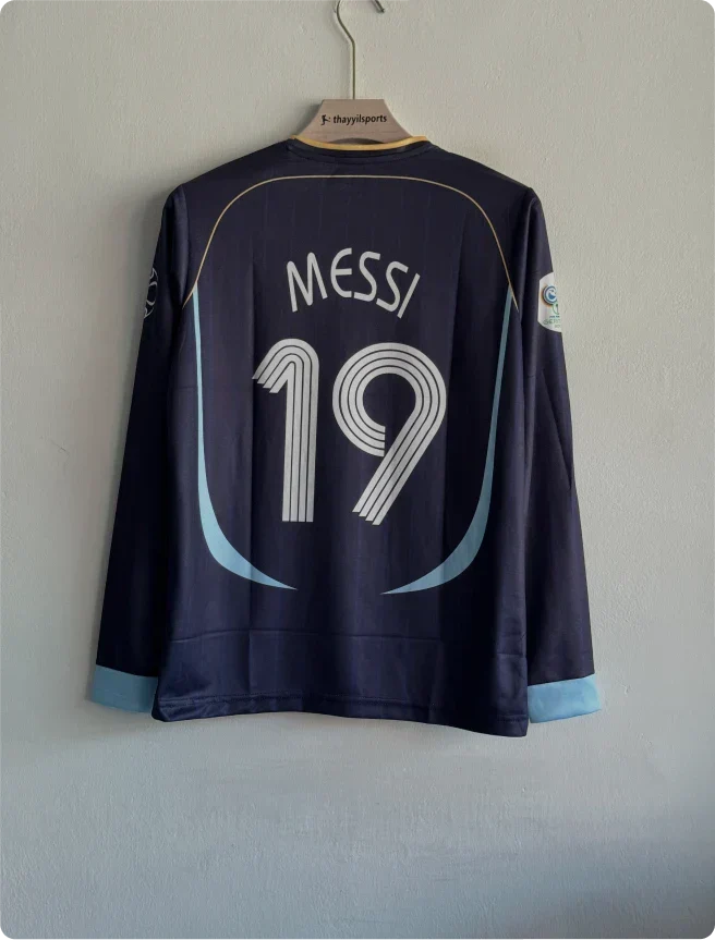 ARGENTINA 2006-07 PRINTED AWAY KIT MESSI FULLSLEEVE