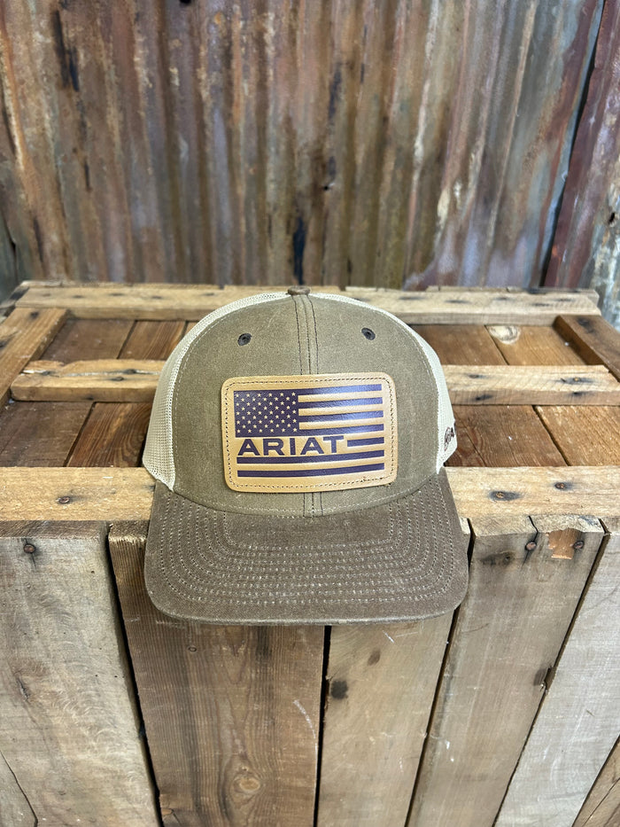 Ariat Leather Flag Patch Hat