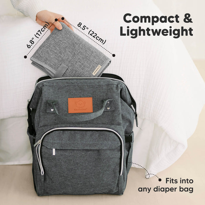 Compact & Lightweight 8.5” (22cm) x 6.8” (17cm) Fits into any diaper bag