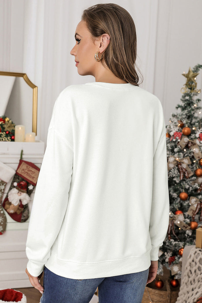 Beige Plain Crew Neck Pullover Sweatshirt - Tops/Sweatshirts & Hoodies