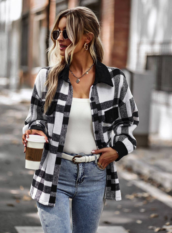 Black Plaid Button Down - Intimate Whispers