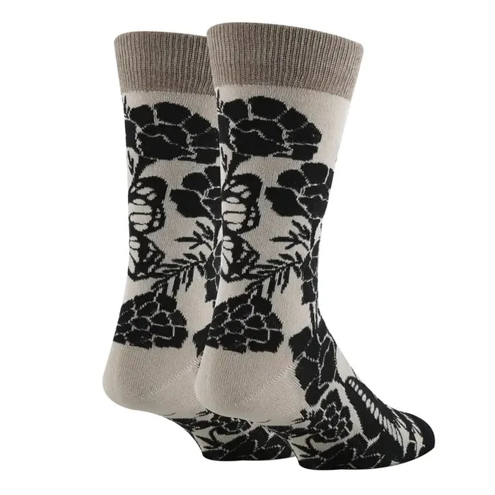 Blossom Butterfly Black Crew Socks