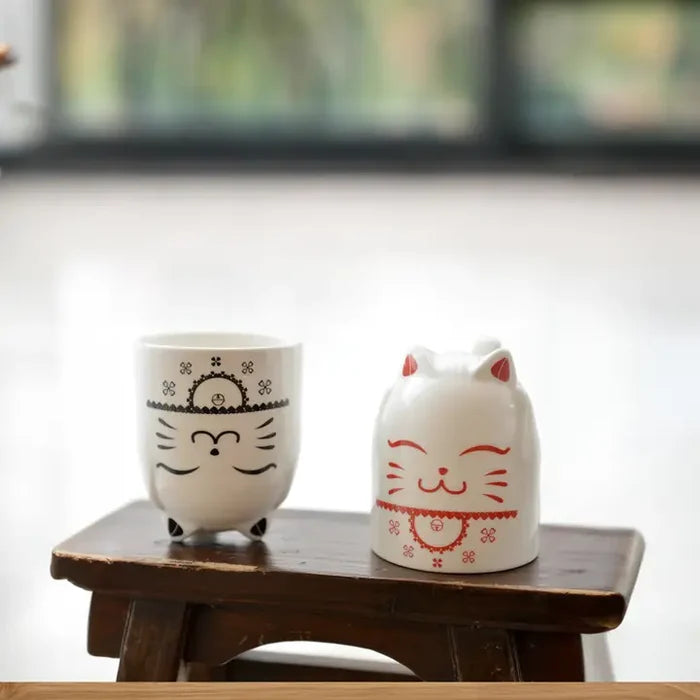 Ceramic Cat Mug Set of 2