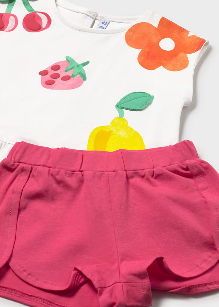 Cerise Fruity Shorts Set - Hibiscus