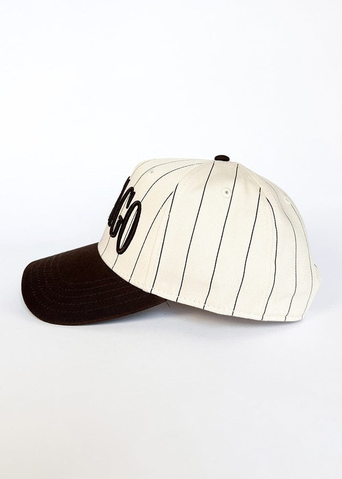 Chicago Puff Pinstripe Baseball Cap - Espresso