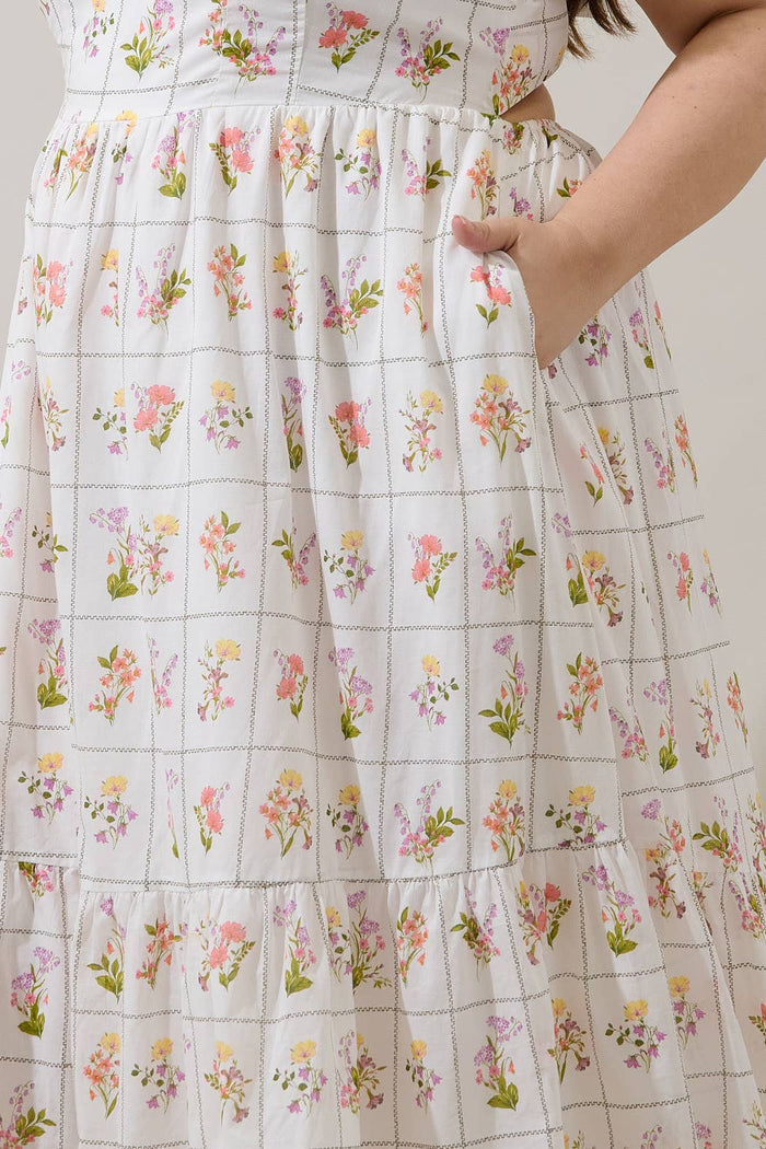 Diane Floral Tie Back Midi Dress - Intimate Whispers