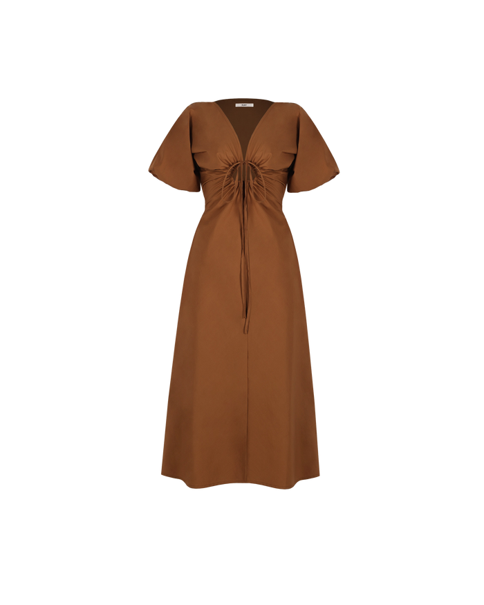 DONOVAN TIE DRESS MOCHA