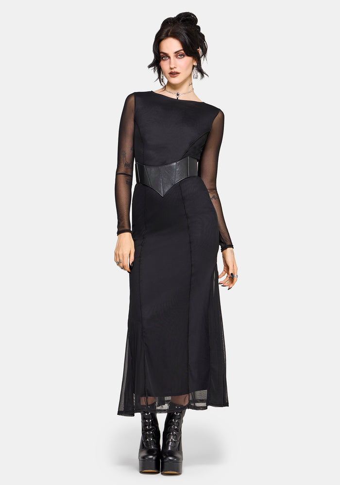 Ebonine Backless Maxi Dress
