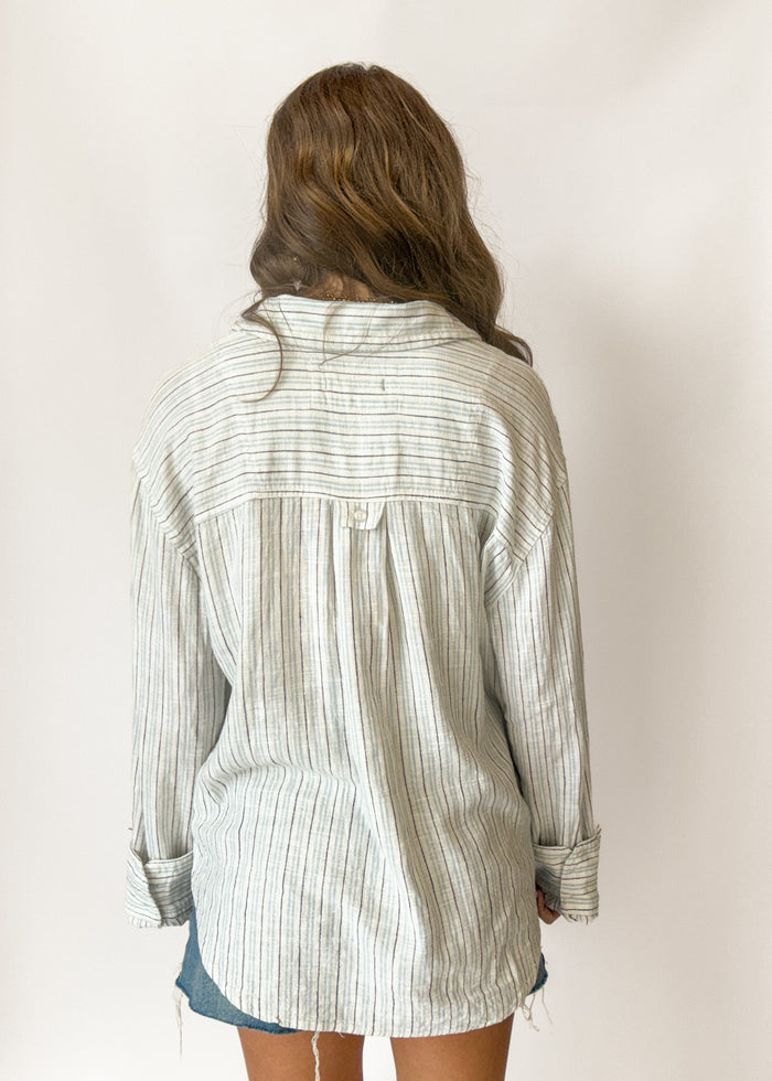 Free People Laurel Striped Linen Button Down