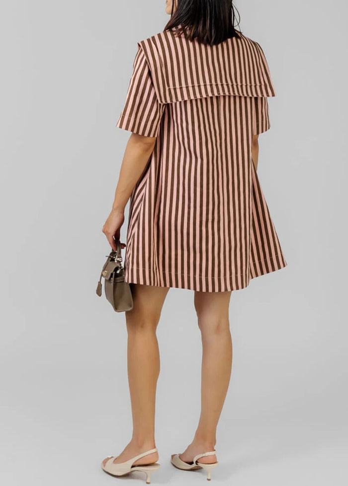 Freya Striped Mini Dress - Pink Stripes