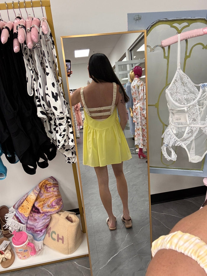 Gingham Athletic Dress: Lemon - Intimate Whispers
