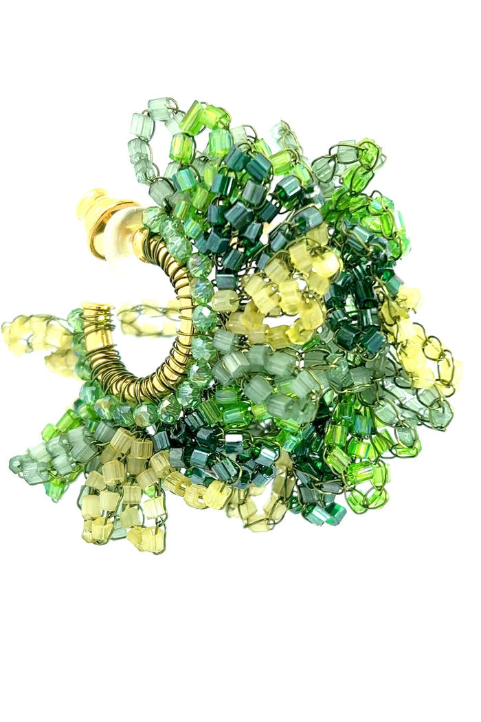 Style the Green and Gold Crystal Hoops exclusively at Born To Glam