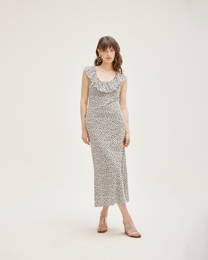 HAZEL RUFFLE DRESS DITSY FLORAL BK