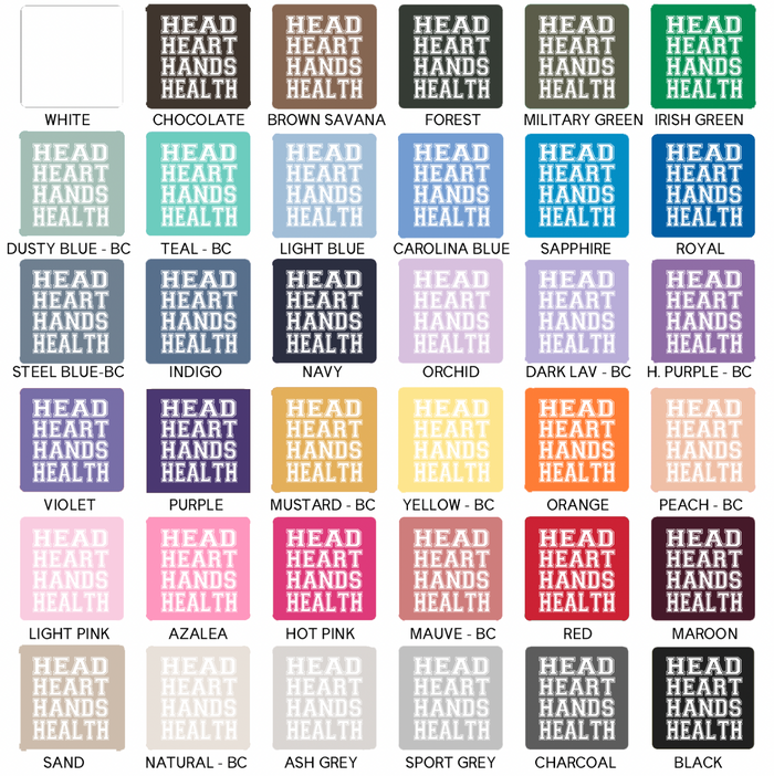 Head, Heart, Hand, Health White Ink– Hoodie