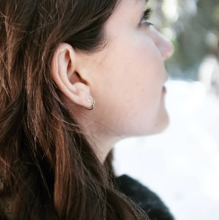 Illusion Threader Double Hoops - Adored A Lovely Boutique