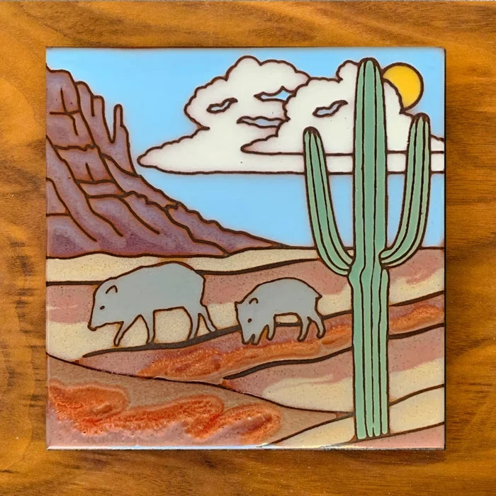 Javelina Hand Glazed Tile