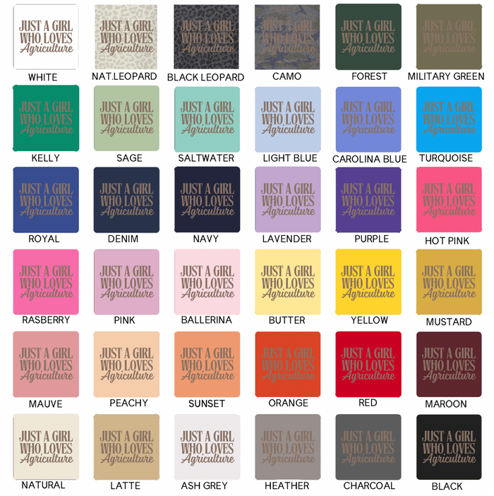 Just A Girl Who Loves Agriculture Brown– Infant/Toddler/Youth