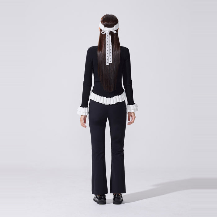 Lace Scallop Ribbon visor (White)