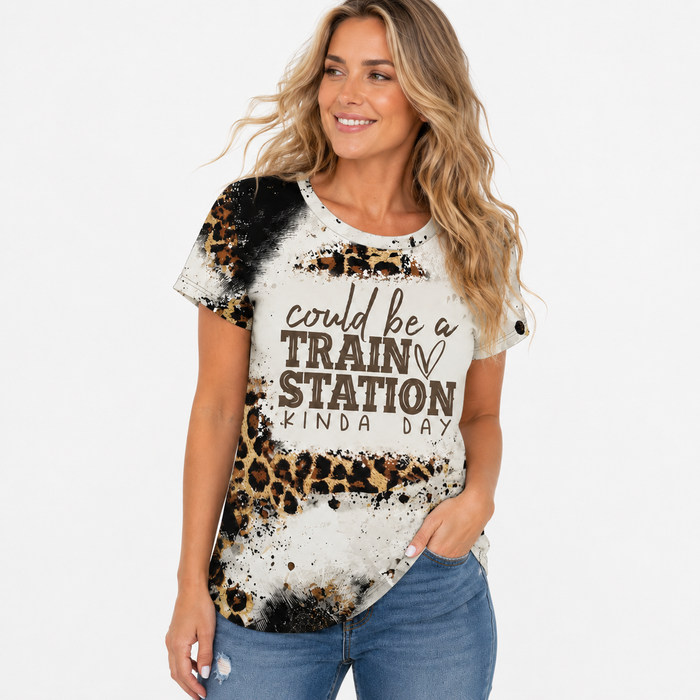 Animal print letter tee for women with easy short sleeves, soft touch styling, and versatile day to night outfit ideas today.
