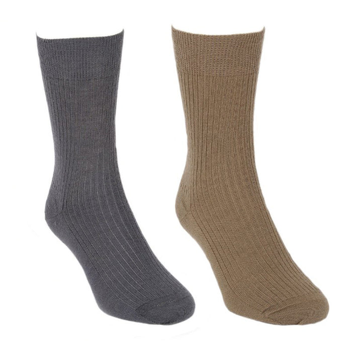 A pair of different coloured Lothlorian woman’s merino & lambswool dress socks.