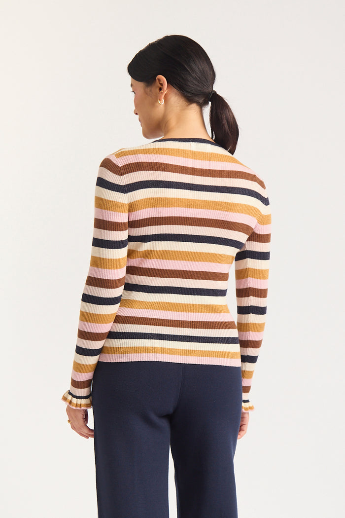 Marley Lurex Top In Nutmeg