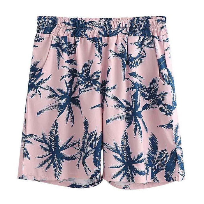 Men's Hawaiian outfit set in pink tropical print with matching shirt and shorts, product image 5 for comparison online today.