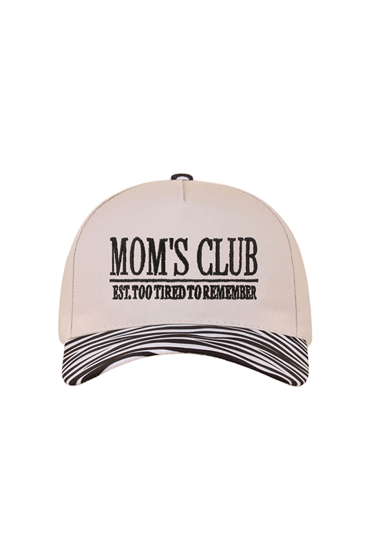 "Mom's Club" Ball Cap-Zebra-Cute-Trendy-Shop-Womens-Boutique-Clothing-Store