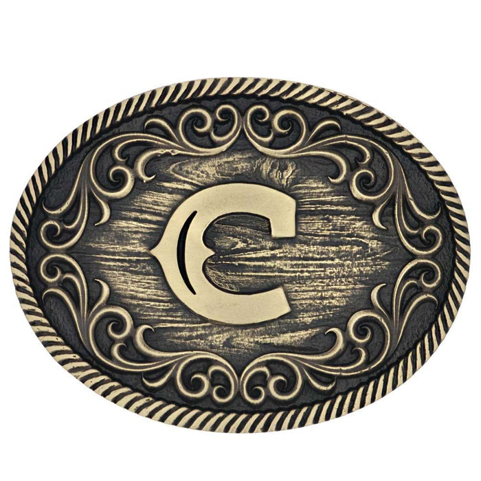 Montana Silversmiths C Initial Belt Attitude Buckle