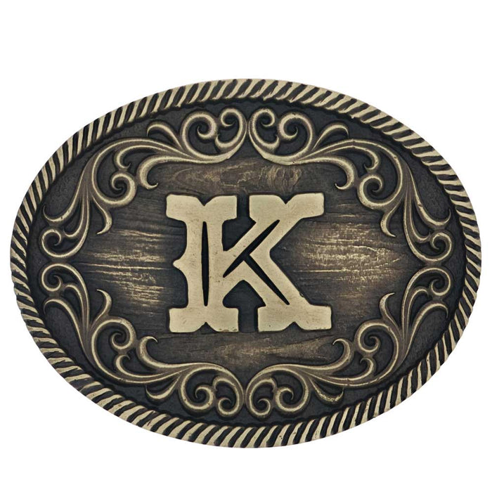 Montana Silversmiths K Initial Belt Attitude Buckle