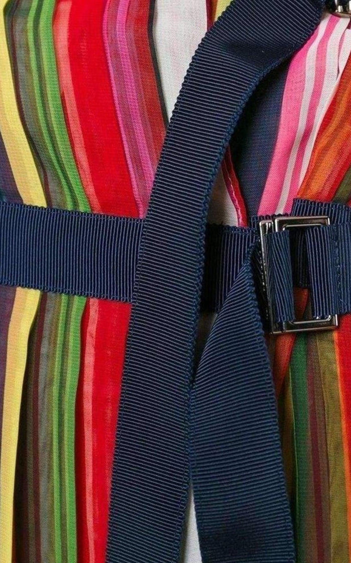 Sacai Multi Coloured Striped Midi Skirt - Runway Catalog