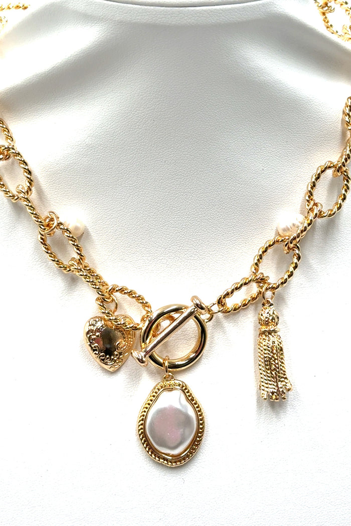 Style the Nicky Pearl Charm Necklace exclusively at Born To Glam