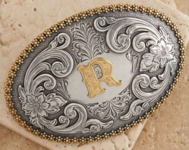 Nocona Initial R Belt Buckle
