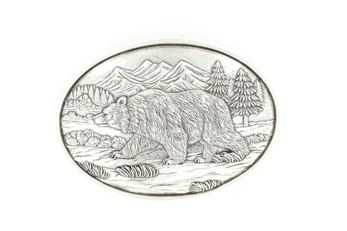 Nocona Oval Grizzly Belt Buckle