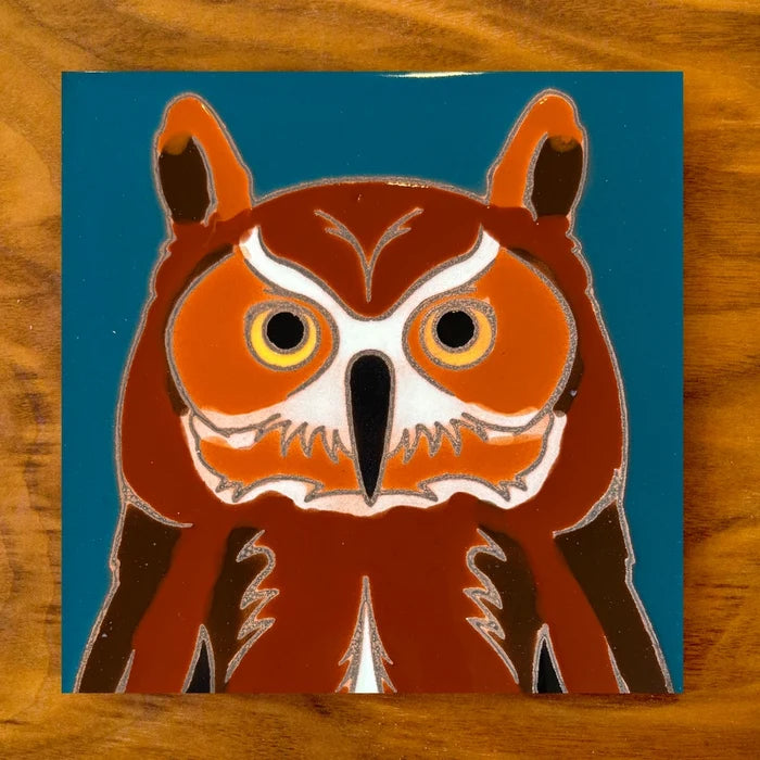 Owl Hand Glazed Coaster