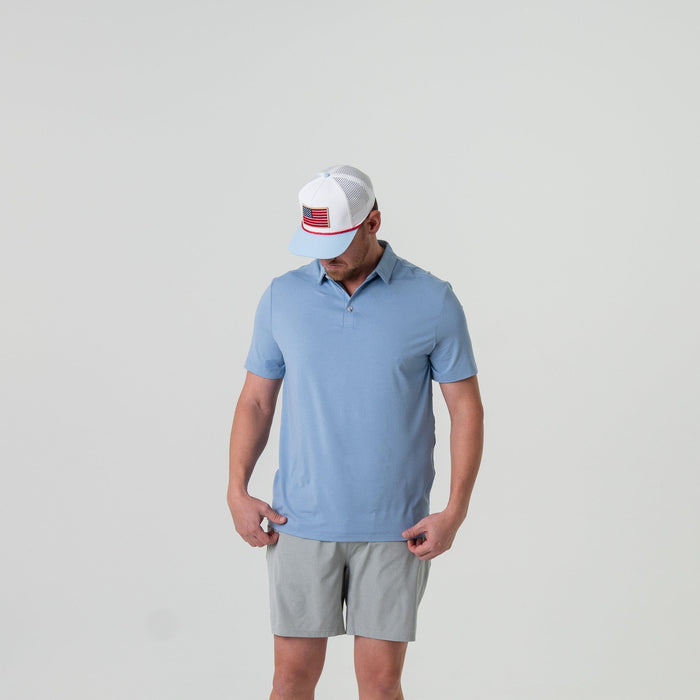 Performance Polo - Heather Sky Blue