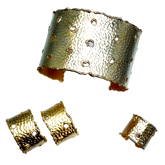 Style the Pierced Brass Handmade Bracelet Set exclusively at Born To Glam