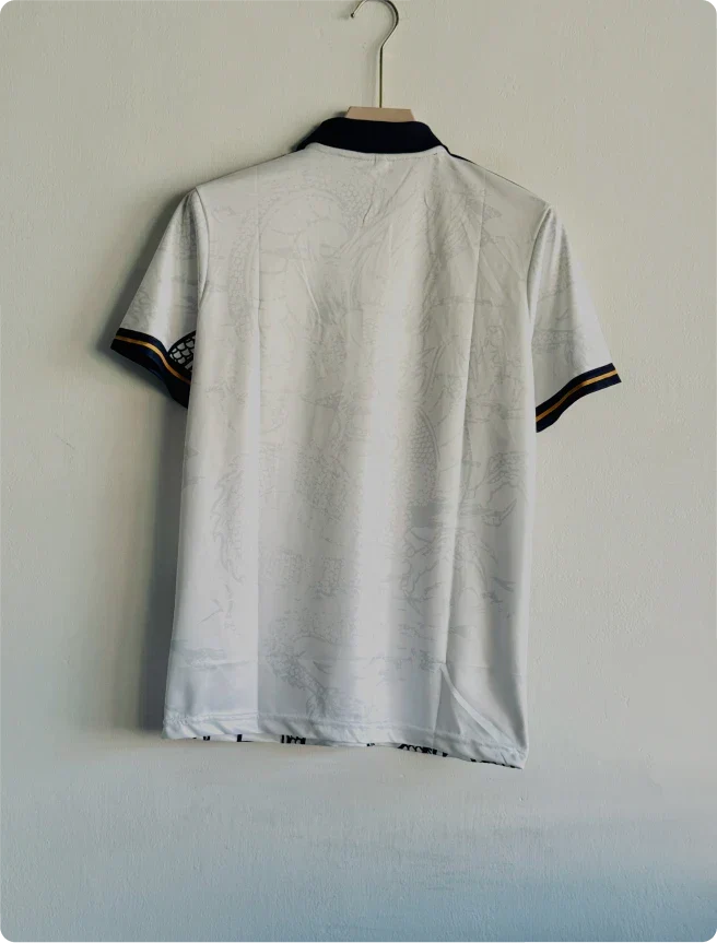 REAL MADRID WHITE DRAGON KIT POLO PRINTED PREMIUM