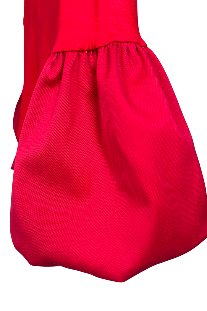Style the Red Bubble Sleeve Top exclusively at Born To Glam
