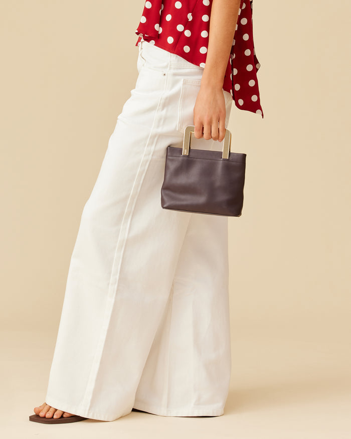 REN CLUTCH BURGUNDY BROWN