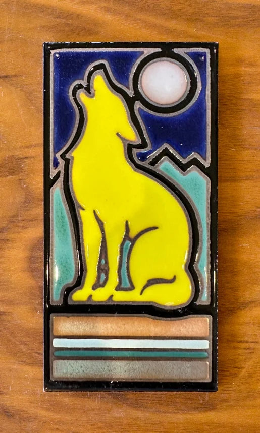Retro Coyote Hand Glazed Tile