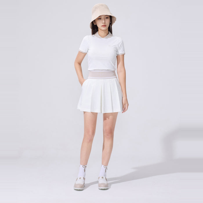 Ribbon Jacquard Summer Ankle Socks (White)