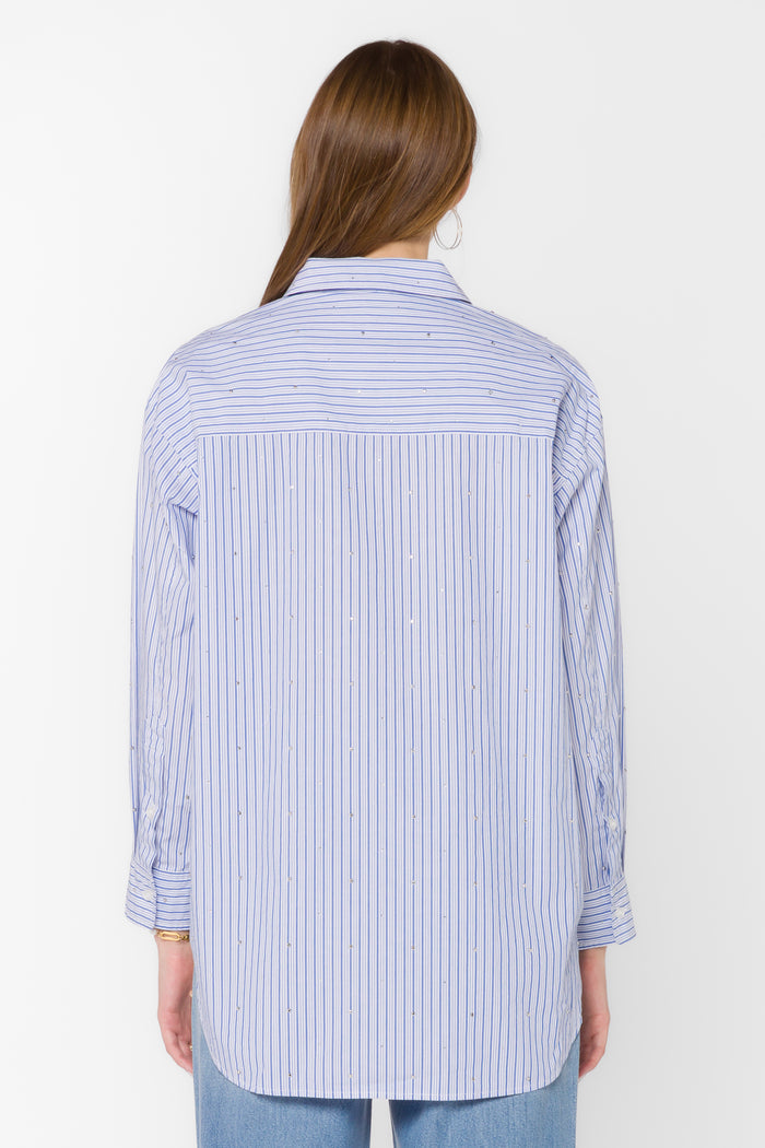 Ricky Blue Stripe Shirt - Tops - Velvet Heart Clothing