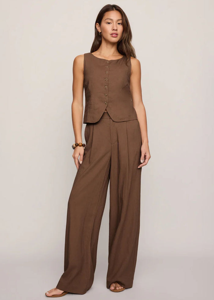 Roman Linen Vest - Palo Santo