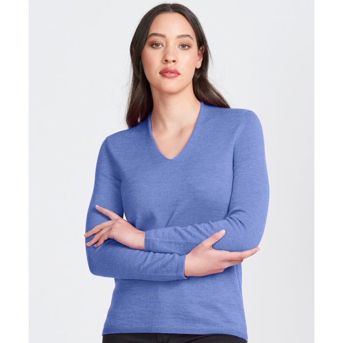 Royal Merino - Long Sleeve Classic High Vee (RM2050HV) Cornflower.