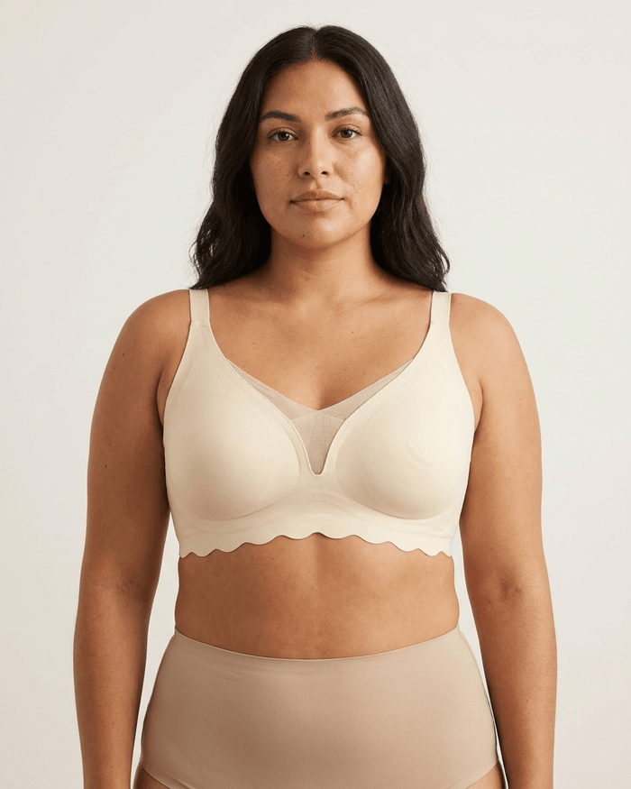 Scalloped Gel Bra: Beige - Intimate Whispers