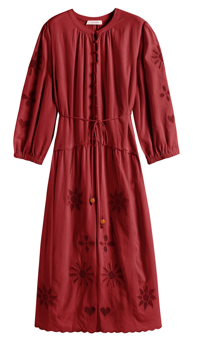 Sienna Linen-Blend Broderie Dress